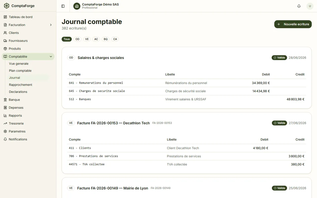Journal comptable