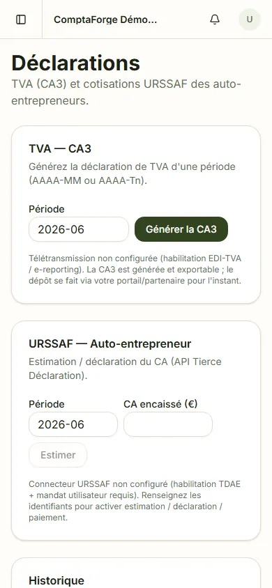 Déclarations fiscales et e-facture